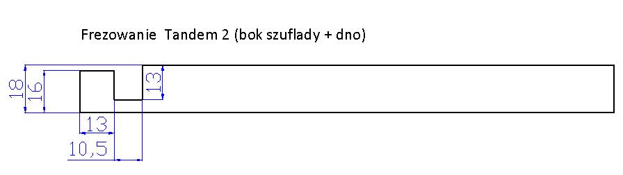 frezowanie tandem - bok2/14 +dno 13/10 mm po szerokości Kliknij aby wybrać usługę