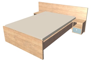 Łóżko z szafkami nocnymi